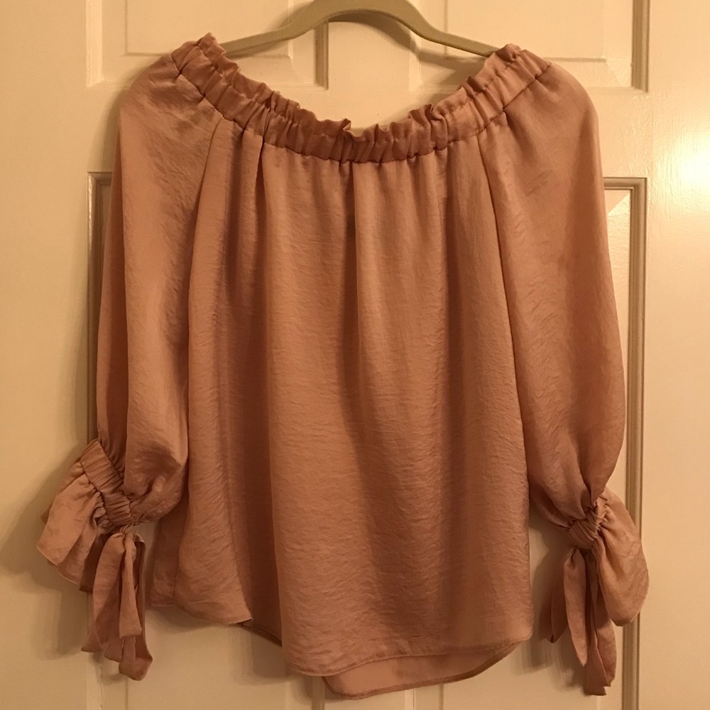 Top Shop off the shoulder top, blush